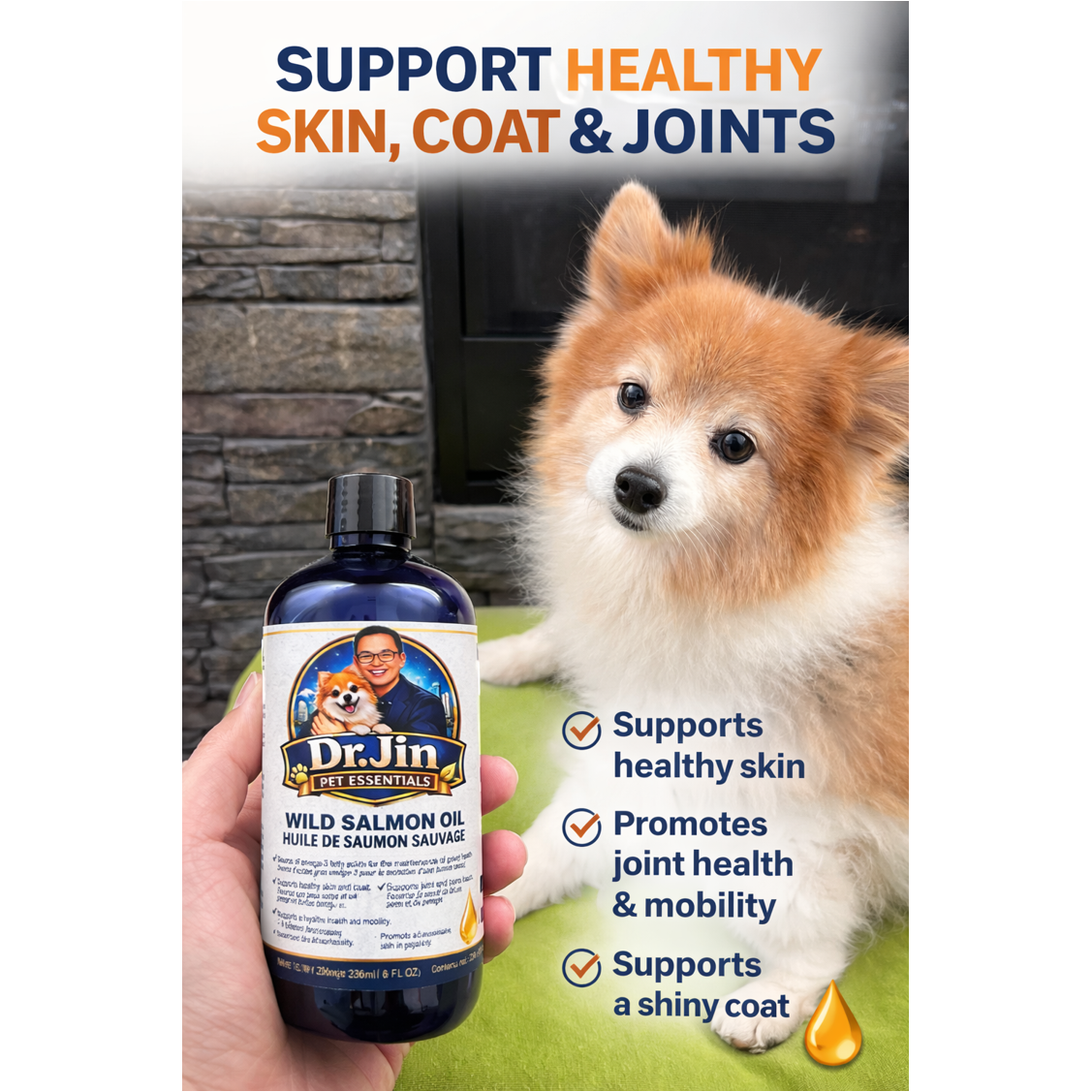 Dr. Jin Wild Salmon Oil for Dogs & Cats 236mL