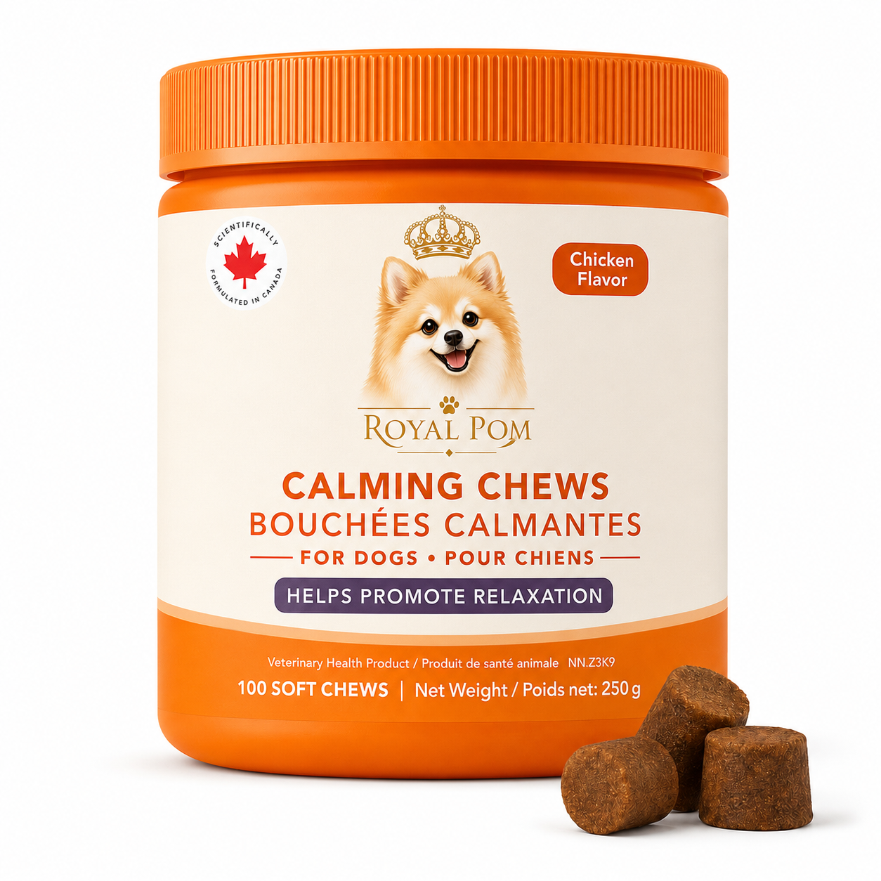 Royal Pom™ Calming Chews for Dogs 100 Soft Chews