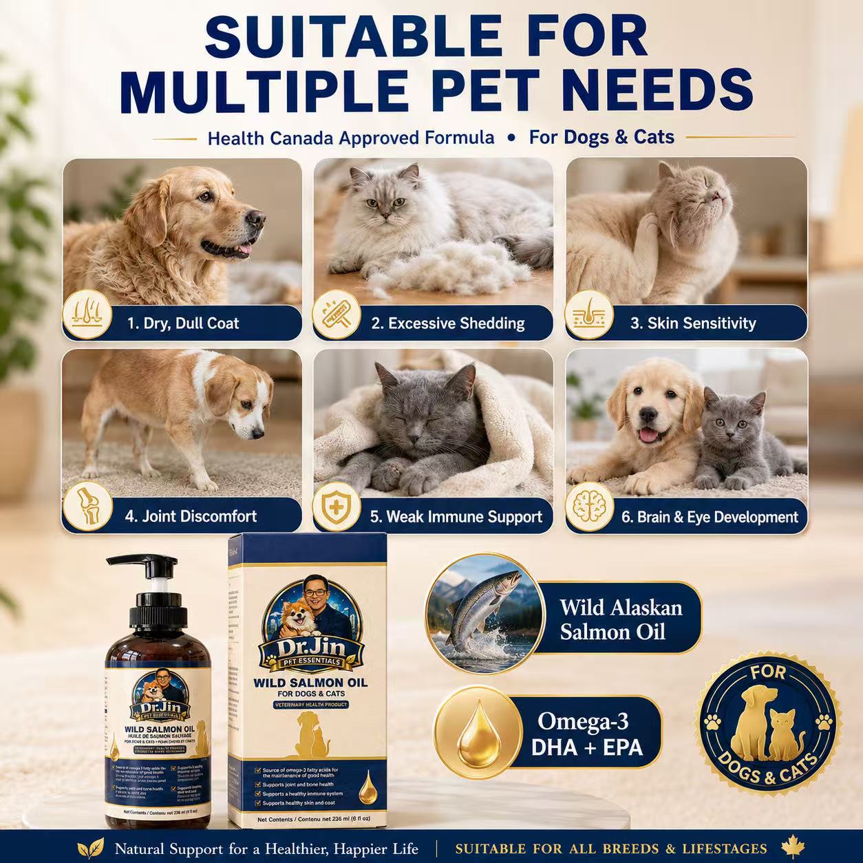 Wild Salmon Oil for Dogs & Cats 236 mL