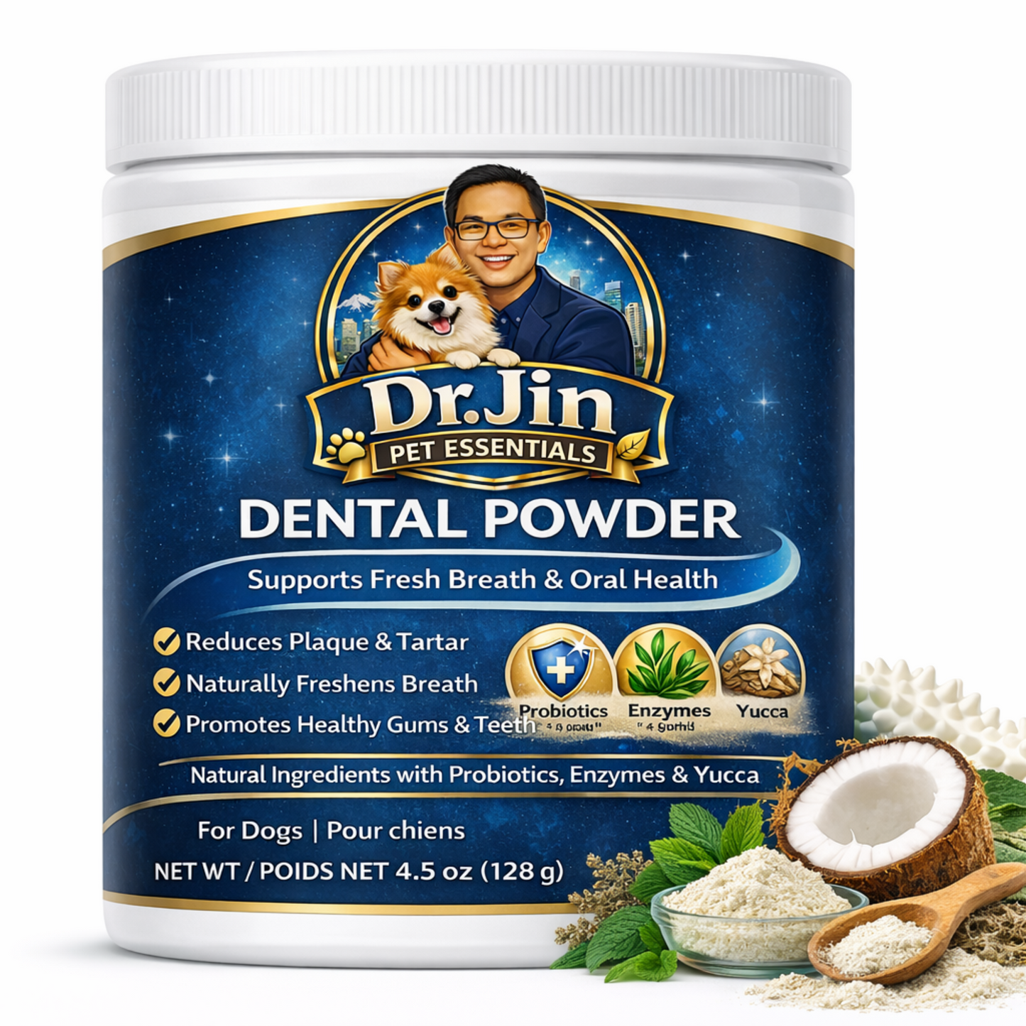 Dr. Jin Dental Powder for small and extra small dogs chicken flavor 128g