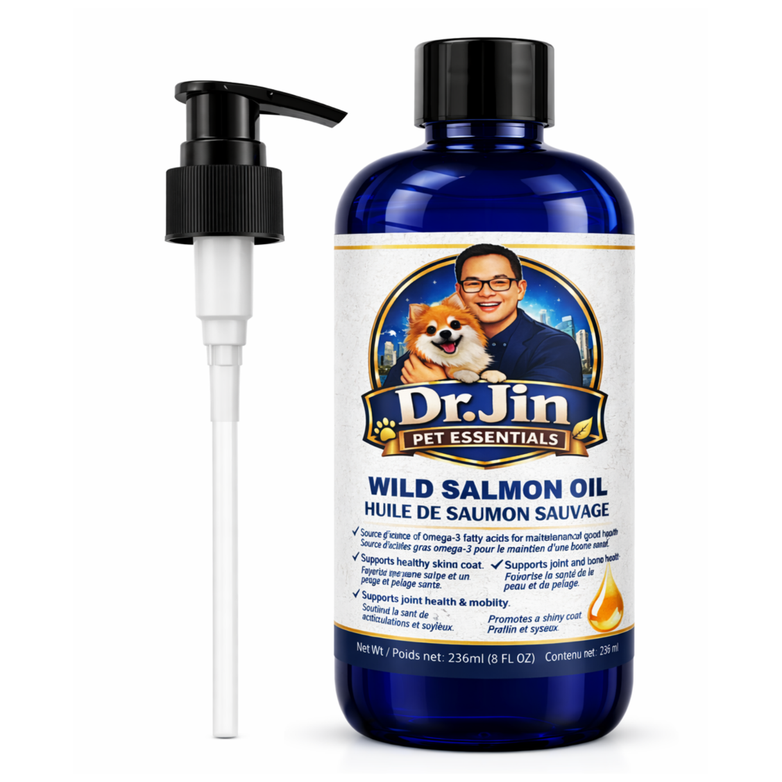Dr. Jin Wild Salmon Oil for Dogs & Cats 236mL